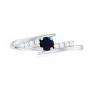 Rosec Jewels-Minimal Round Black Opal and Diamond Bypass Promise Ring