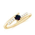 Rosec Jewels-Minimal Round Black Opal and Diamond Bypass Promise Ring