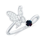 Rosec Jewels-Natural Black Opal and Diamond Butterfly Ring