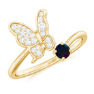 Rosec Jewels-Natural Black Opal and Diamond Butterfly Ring