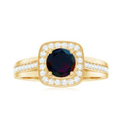 Rosec Jewels-Classic Black Opal Engagement Ring with Moissanite Accent