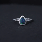 Rosec Jewels-1.25 CT Minimal Black Opal Engagement Ring with Diamond Accent