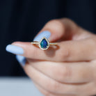 Rosec Jewels-1.25 CT Minimal Black Opal Engagement Ring with Diamond Accent
