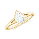 Rosec Jewels-Pear Cut Lab Grown Diamond Solitaire Ring in Split Shank