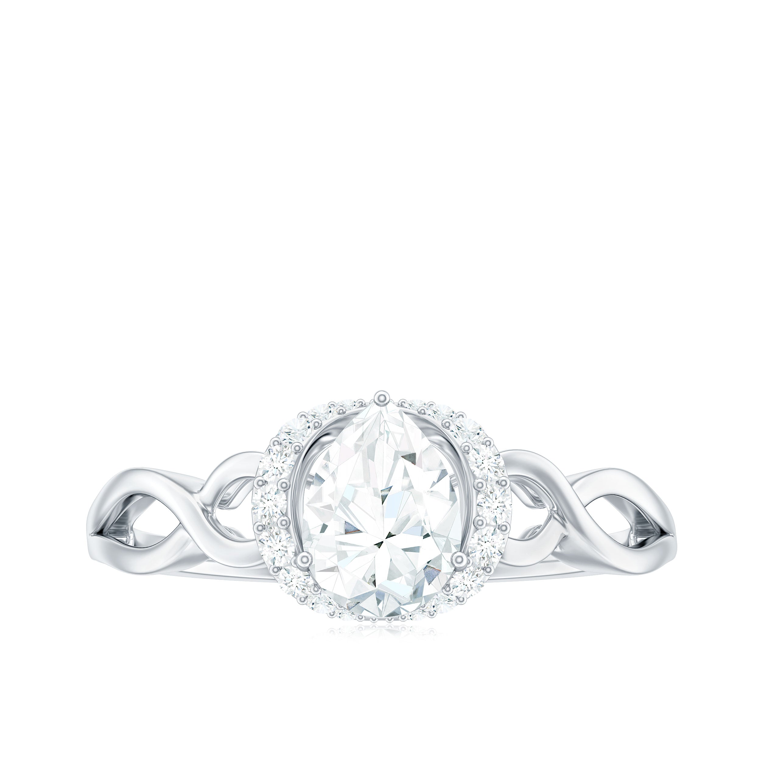 Rosec Jewels-Lab Grown Diamond Collar Engagement Ring in Infinity Shank