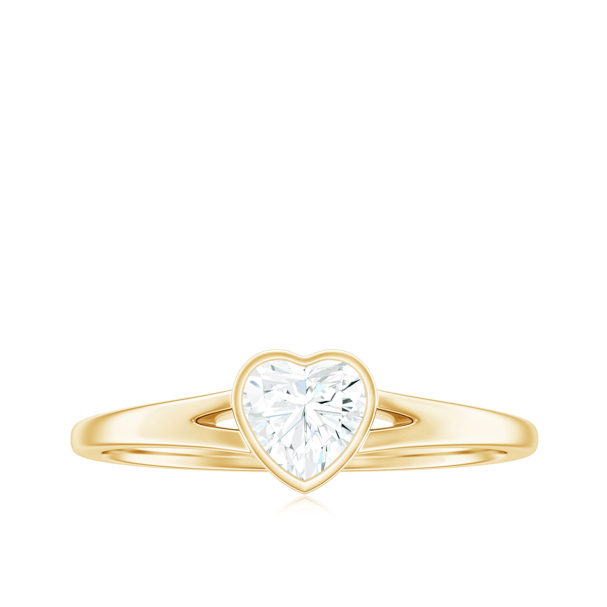 Rosec Jewels-Heart Shape Lab Grown Diamond Solitaire Ring in Split Shank