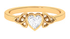 Rosec Jewels-Heart Shape Lab Grown Diamond Solitaire Celtic Ring