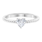 Rosec Jewels-Heart Shape Lab Grown Diamond Solitaire Ring in Rope Shank