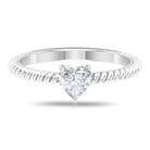 Rosec Jewels-Heart Shape Lab Grown Diamond Solitaire Ring in Rope Shank