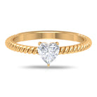 Rosec Jewels-Heart Shape Lab Grown Diamond Solitaire Ring in Rope Shank