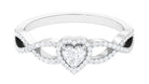 Rosec Jewels-Heart Shape Lab Grown Diamond Criss Cross Engagement Ring