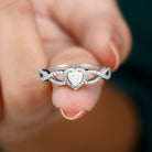 Rosec Jewels-Heart Shape Lab Grown Diamond Criss Cross Engagement Ring