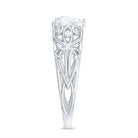 Rosec Jewels-Pear Shaped Lab Created Diamond Solitaire Filigree Ring