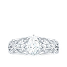 Rosec Jewels-Pear Shaped Lab Created Diamond Solitaire Filigree Ring