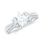 Rosec Jewels-Pear Cut Lab Grown Diamond Solitaire Engagement Ring with Bow