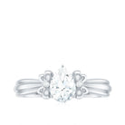 Rosec Jewels-Pear Cut Lab Grown Diamond Solitaire Engagement Ring with Bow