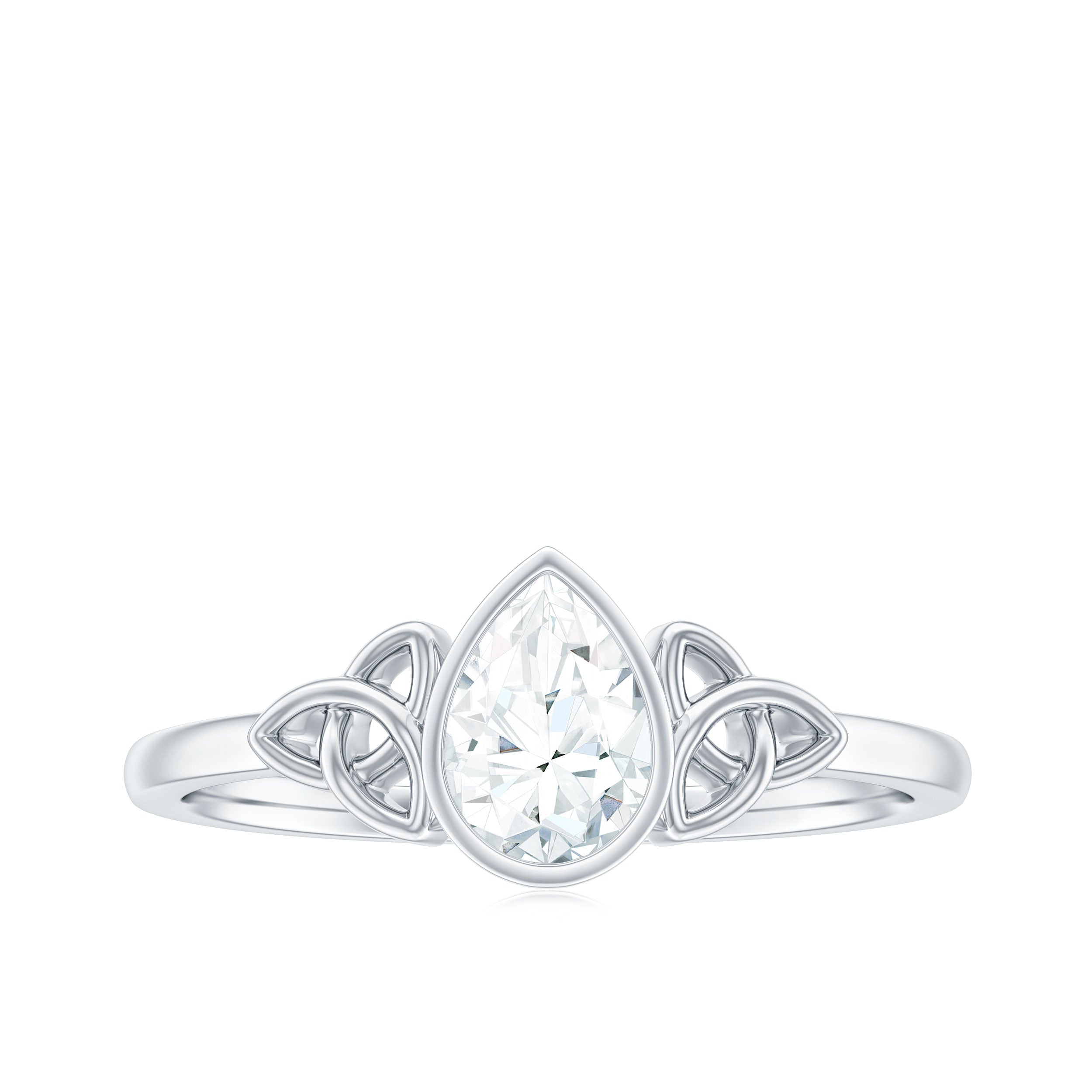 Rosec Jewels-Pear Shape Lab Grown Diamond Solitaire Celtic Ring