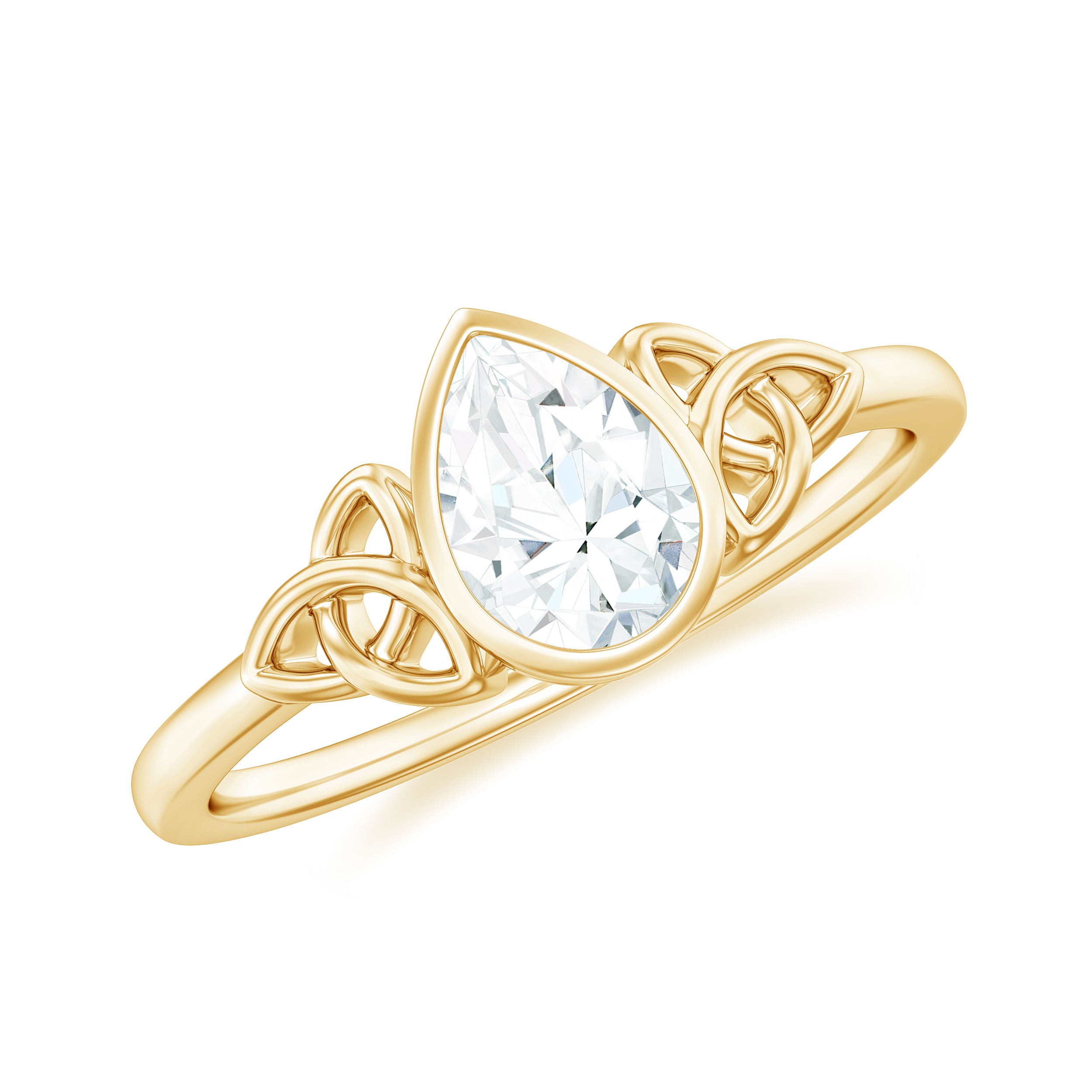 Rosec Jewels-Pear Shape Lab Grown Diamond Solitaire Celtic Ring