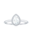 Rosec Jewels-Pear Cut Lab Grown Diamond Solitaire Ring with Engraved Details