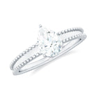 Rosec Jewels-Pear Lab Grown Diamond Solitaire Ring with Beaded Detailing