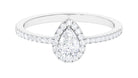 Rosec Jewels-Pear Shaped Lab Grown Diamond Solitaire Ring with Beaded Detailing