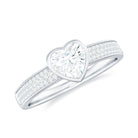 Rosec Jewels-Heart Shape Lab Grown Diamond Solitaire Ring with Side Stones