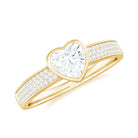 Rosec Jewels-Heart Shape Lab Grown Diamond Solitaire Ring with Side Stones