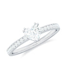 Rosec Jewels-Heart Shape Lab Grown Diamond Minimal Solitaire Ring with Side Stones