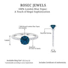 Rosec Jewels-2.25 CT London Blue Topaz Solitaire Ring with Diamond Side Stones