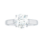 Rosec Jewels-8 MM Round Cut Solitaire and Hidden Moissanite Ring with Accented Bridge