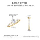 Rosec Jewels-Round Shape Moissanite Solitaire Ring with Side Stones in Gold