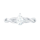 Rosec Jewels-Pear Shaped Moissanite Solitaire Braided Promise Ring