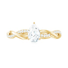 Rosec Jewels-Pear Shaped Moissanite Solitaire Braided Promise Ring