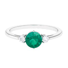 Rosec Jewels-Emerald and Diamond Minimal Promise Ring