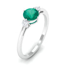 Rosec Jewels-Emerald and Diamond Minimal Promise Ring