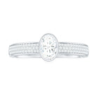 Rosec Jewels-Oval Cut Moissanite Solitaire Engagement Ring in Bezel Setting