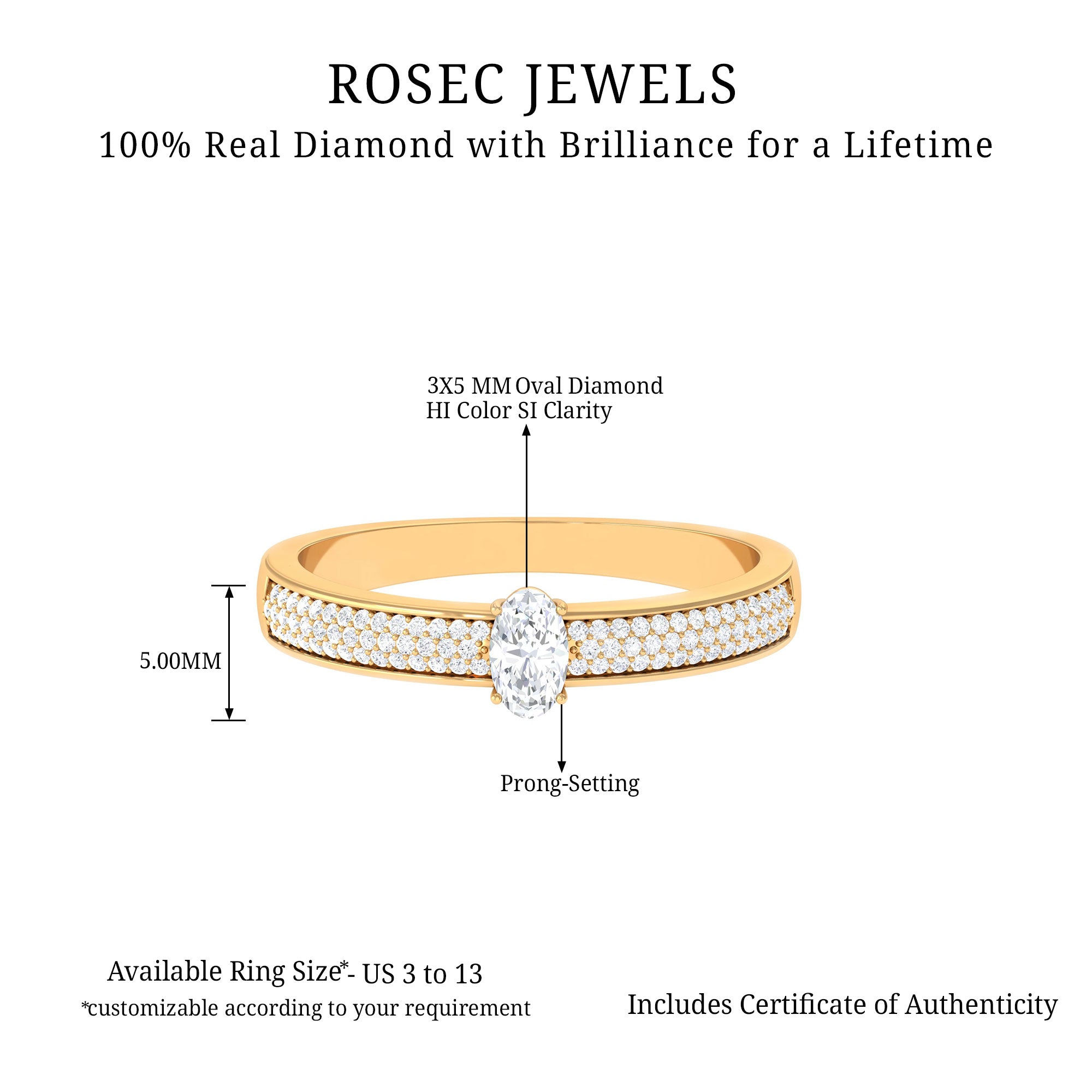 Rosec Jewels-Classic Diamond Solitaire Engagement Ring