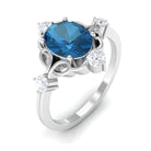 Rosec Jewels-Oval London Blue Topaz and Diamond Cocktail Engagement Ring