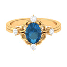 Rosec Jewels-Oval London Blue Topaz and Diamond Cocktail Engagement Ring