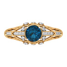 Rosec Jewels-1 CT London Blue Topaz Solitaire and Diamond Vintage Ring