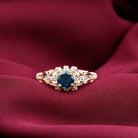 Rosec Jewels-1 CT London Blue Topaz Solitaire and Diamond Vintage Ring