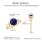 Rosec Jewels-Lab Grown Blue Sapphire Solitaire Engagement Ring with Diamond Split Shank