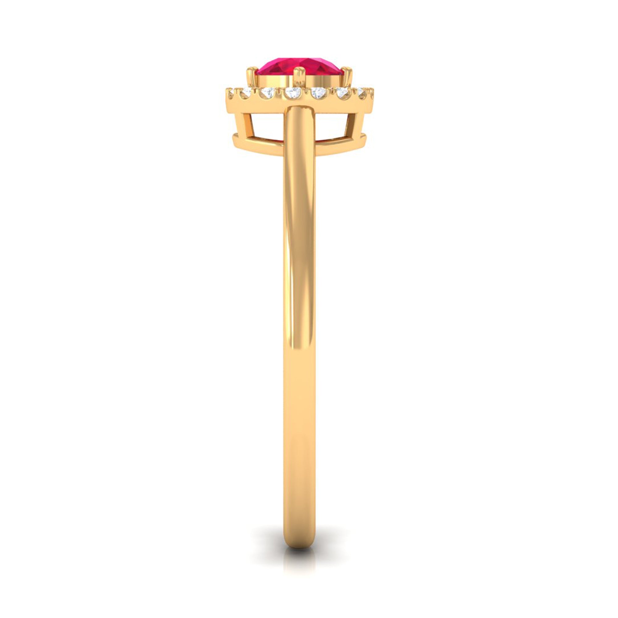 Rosec Jewels-Natural Ruby Promise Ring with Diamond Halo