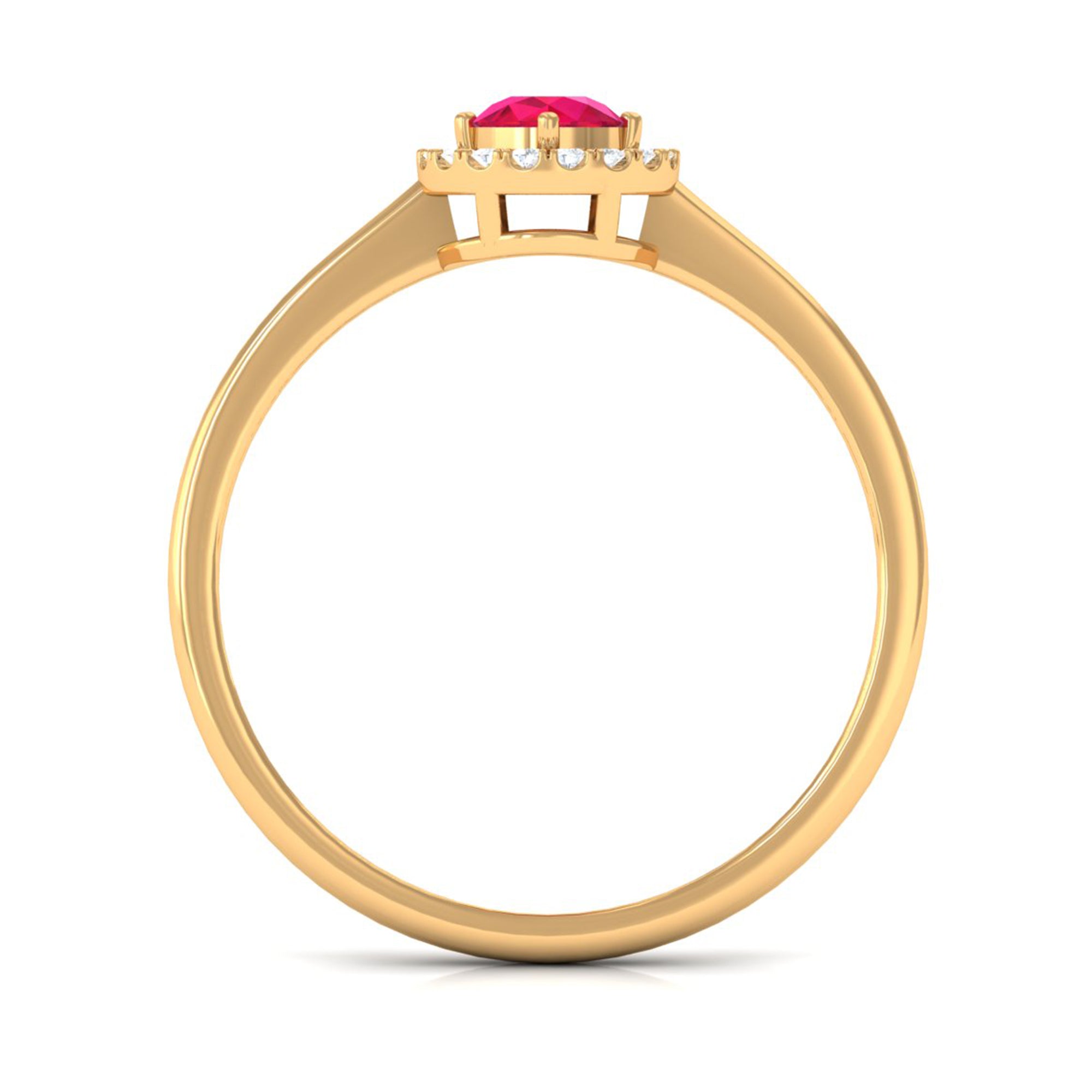 Rosec Jewels-Natural Ruby Promise Ring with Diamond Halo