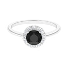 Rosec Jewels-Black and White Diamond Promise Ring with Halo