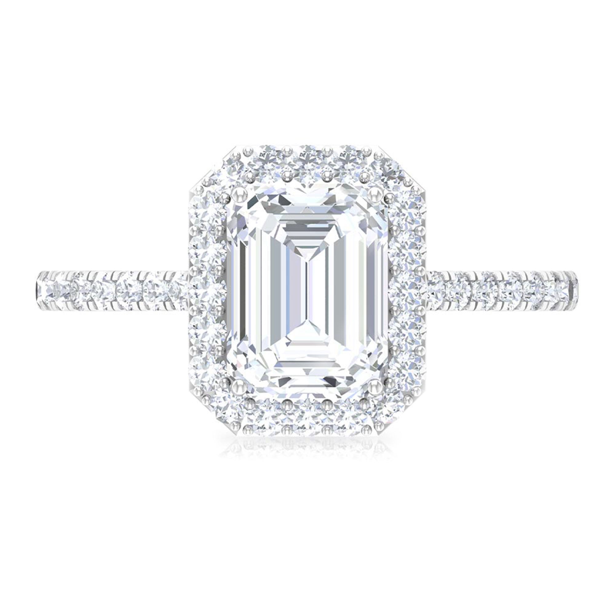 Rosec Jewels-2.75 CT Octagon Cut Moissanite Solitaire Engagement Ring