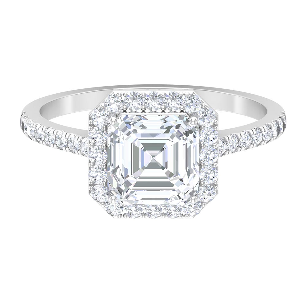 Rosec Jewels-Asscher Cut Moissanite Classic Engagement Ring