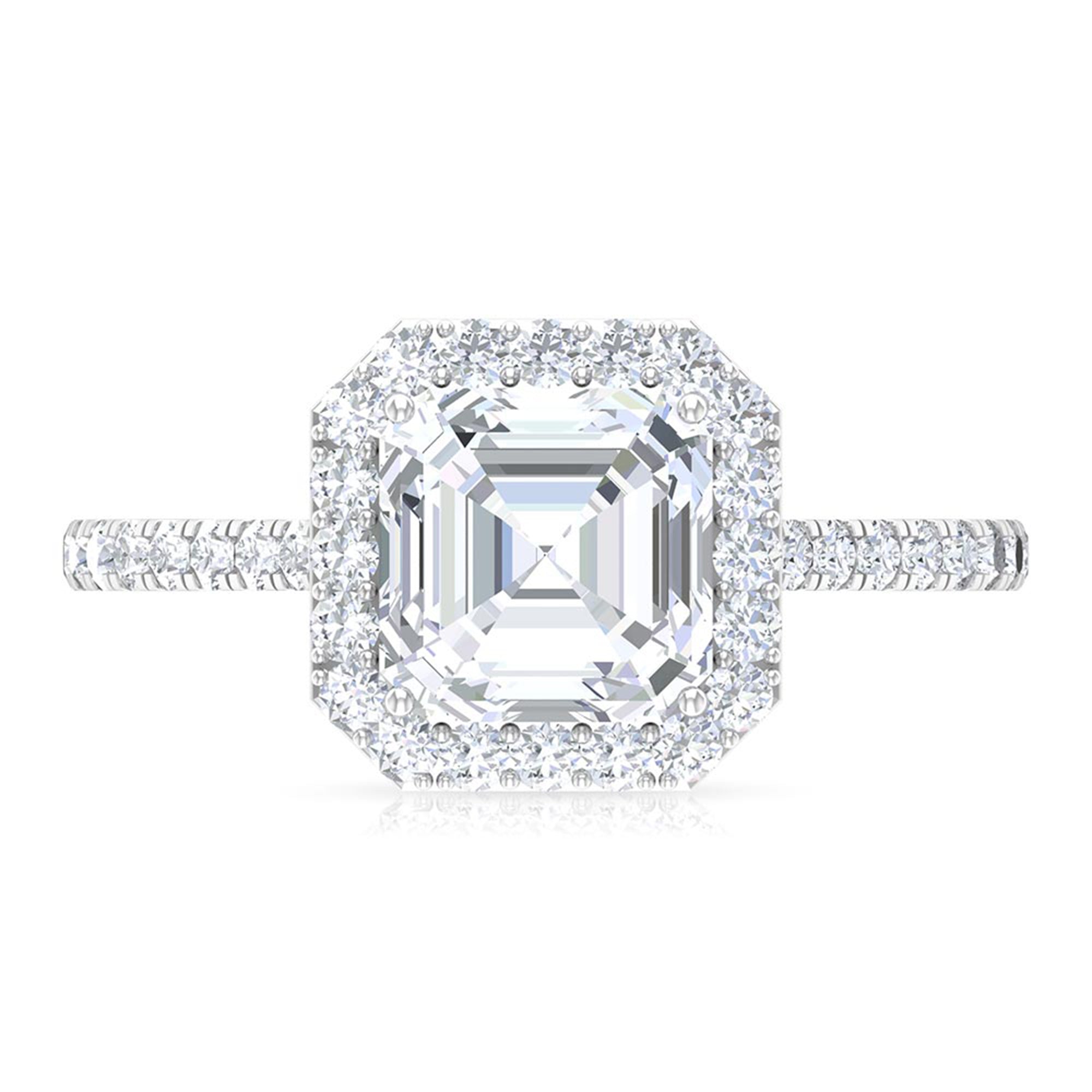 Rosec Jewels-Asscher Cut Moissanite Classic Engagement Ring