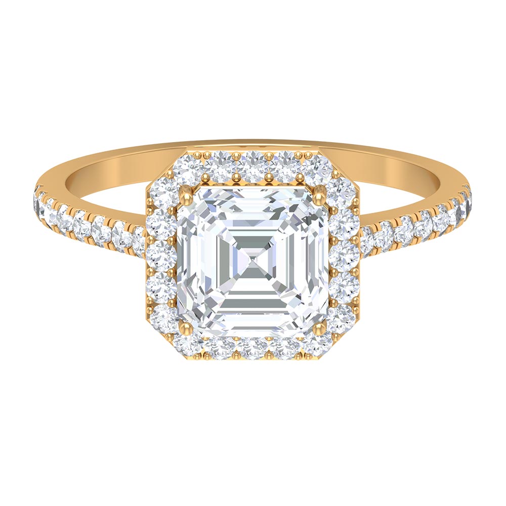 Rosec Jewels-Asscher Cut Moissanite Classic Engagement Ring