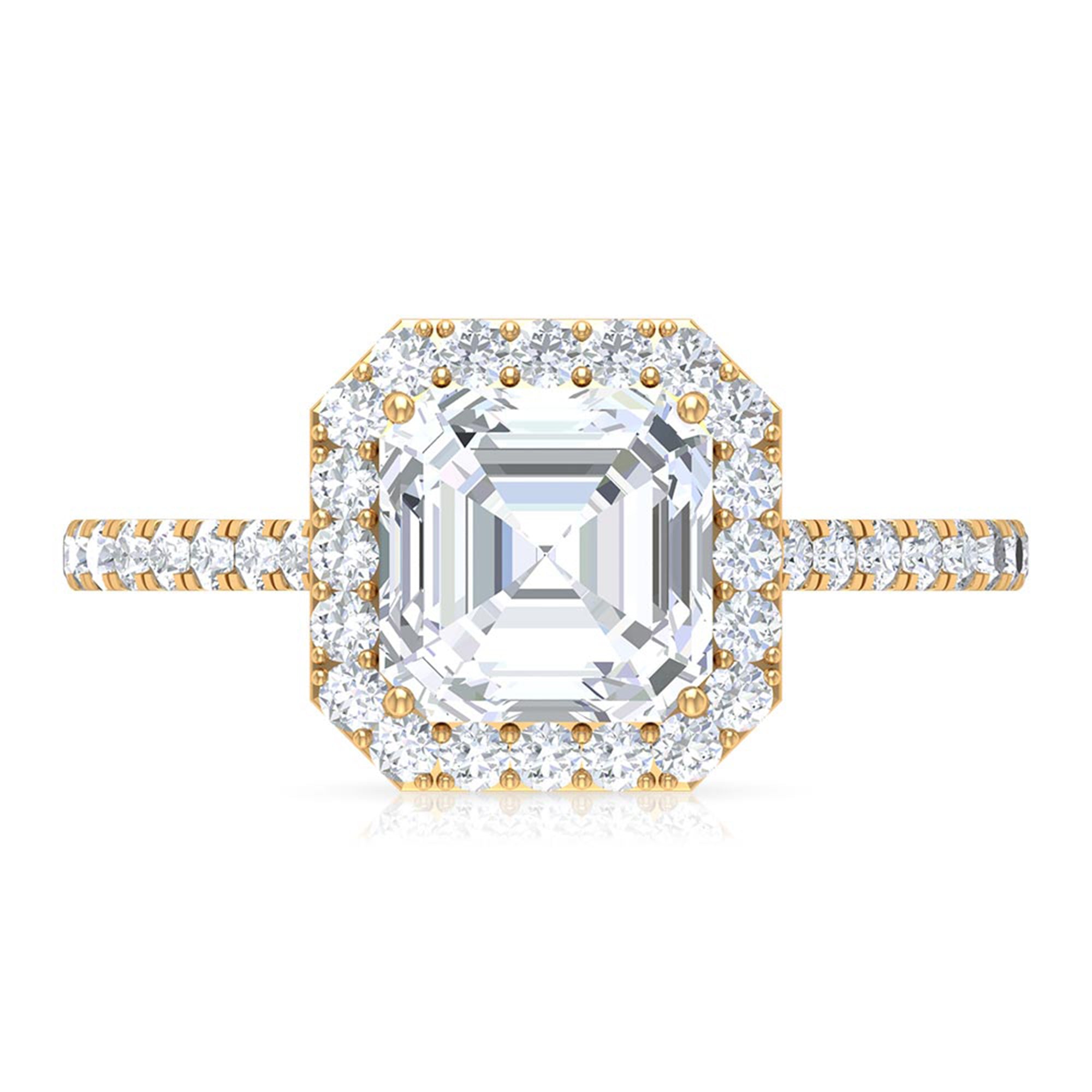 Rosec Jewels-Asscher Cut Moissanite Classic Engagement Ring